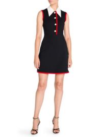 MIU MIU - JERSEY CONTRAST COLLAR DRESS at Saks Fifth Avenue